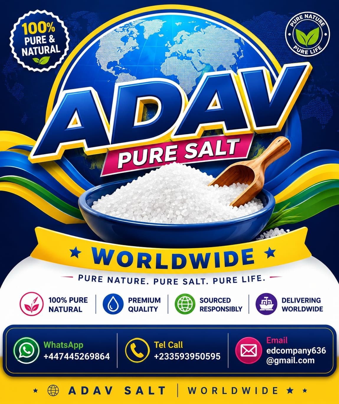 EDAV Pure Salt worldwide product poster